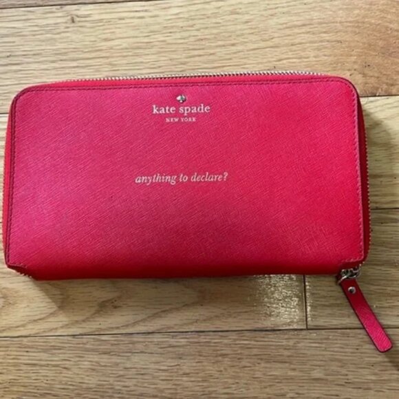 kate spade cedar street maia travel wallet passport holder red nwot - Picture 6 of 10
